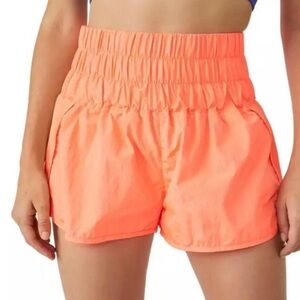 Vibrant High Waist Neon Orange Women's Shorts
